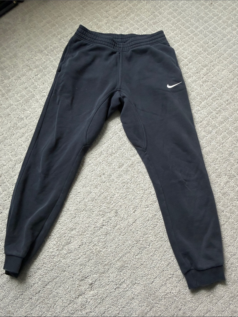 Nike mens navy Joggers with White Swoosh Accent